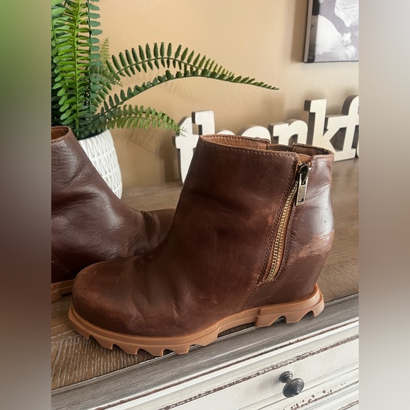 Sorel Joan Of Arctic Waterproof Wedge IIl Booties In Brown Size 9 - Picture 5 of 16